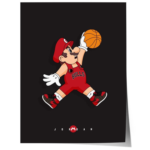 Cartoon basketball jump - jump, poster