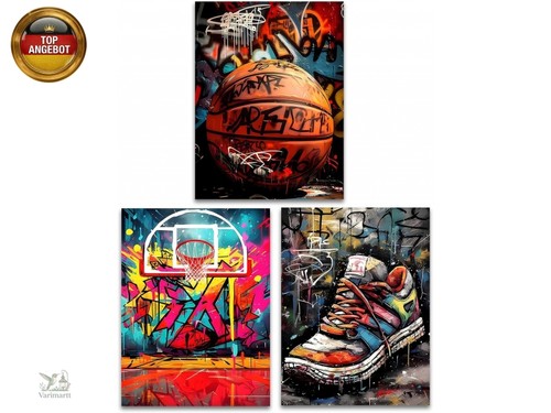 3er set basketball - basketball, poster